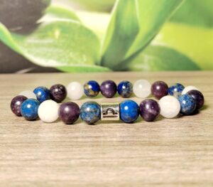 Kezdőoldal 23 Mérleg lapis lazuli, lepidolit, jáde karkötő